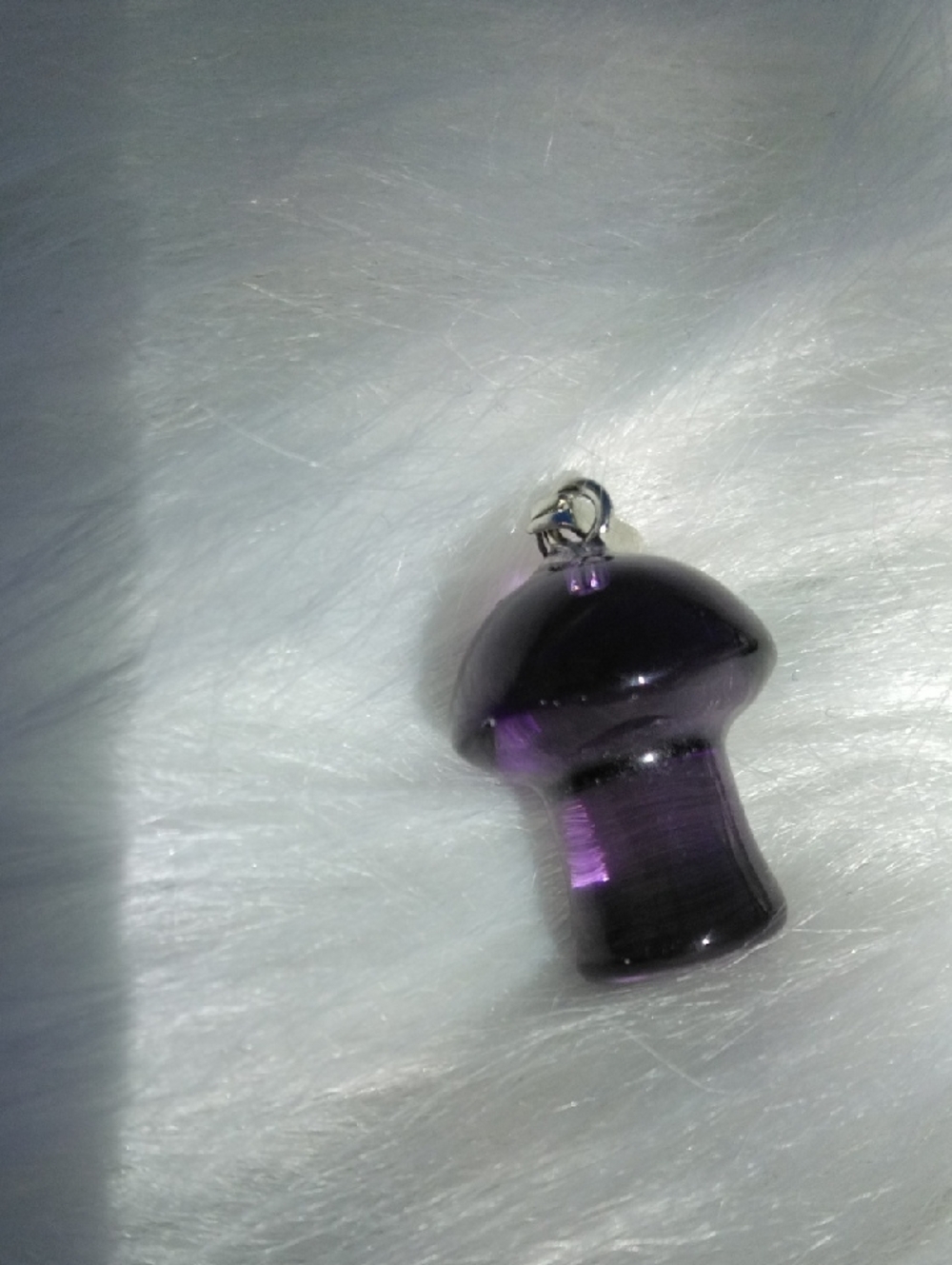 Purple Glass Mushroom Pendant Necklace Charm